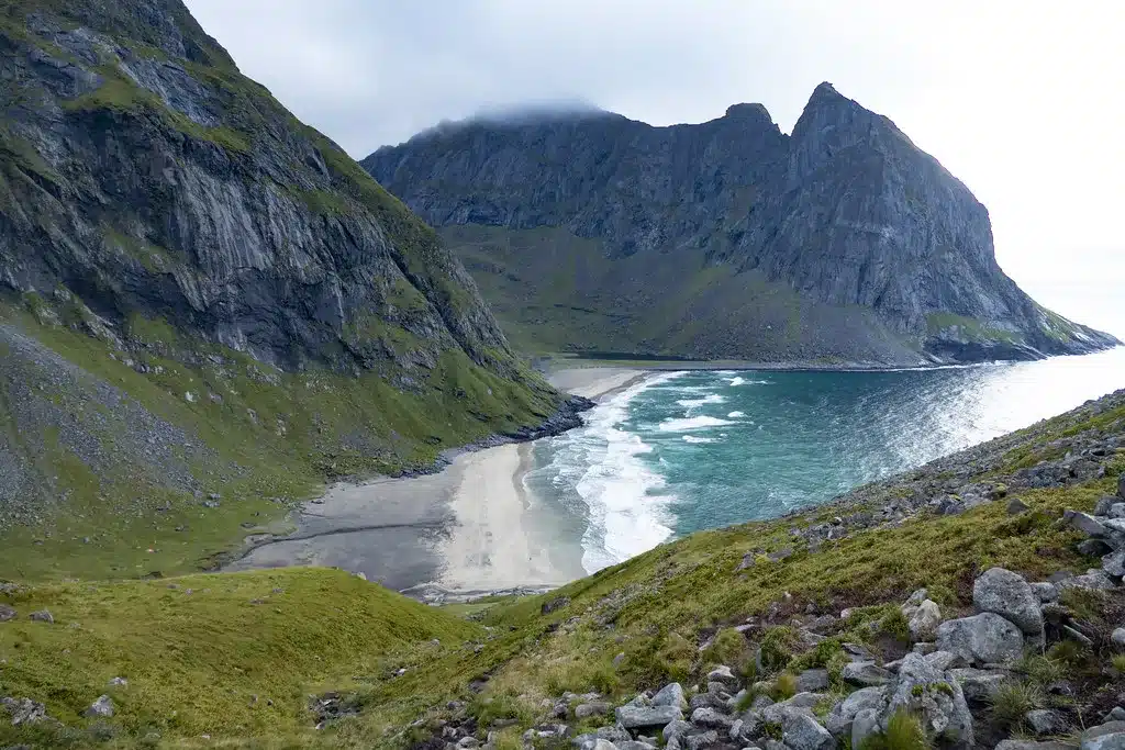 Lofoten: Die schönsten Strände Karte und Fotos Kvalvika, Strand Lofoten norwegen