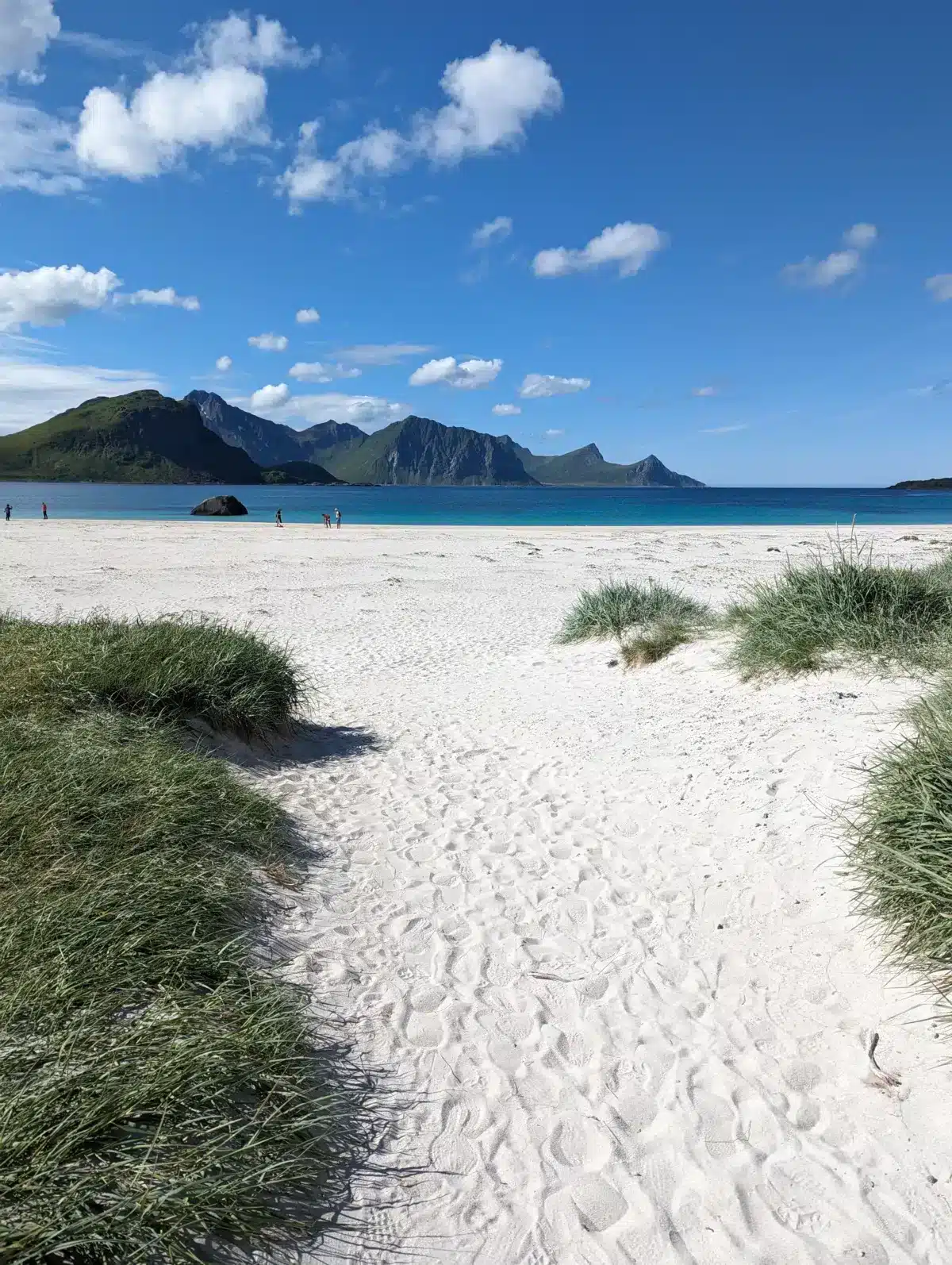 Lofoten: Die schönsten Strände Karte und Fotos Hauklansatranda Strand Lofoten Norwegen