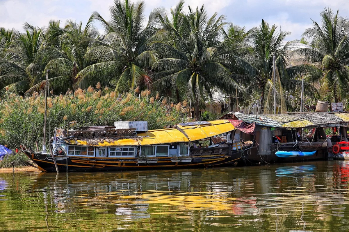 vietnam, mekong, houseboat, flow, riverbank, mekong, mekong, mekong, mekong, mekong