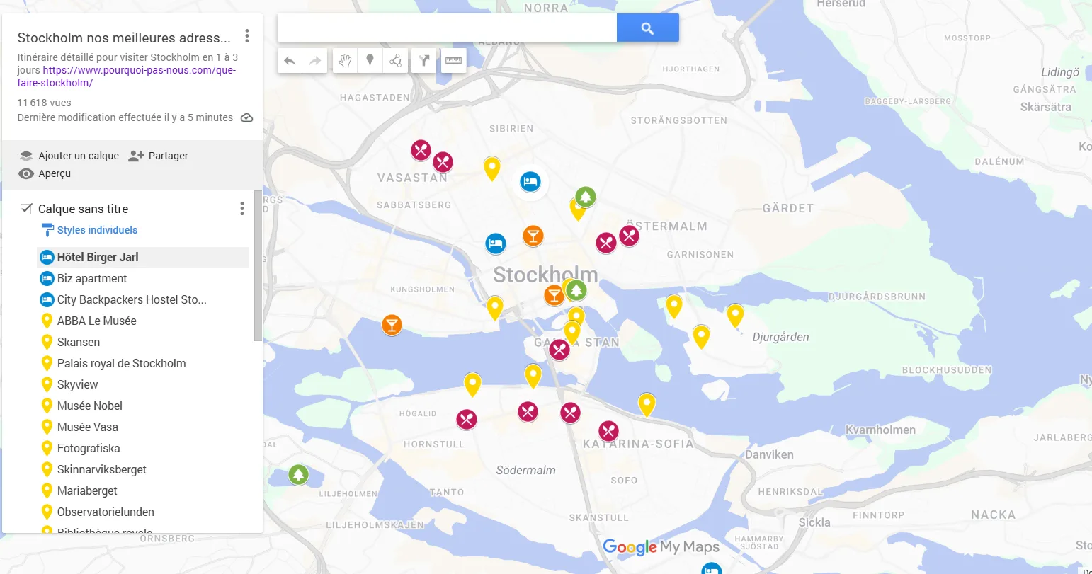 carte plan de Stockholm