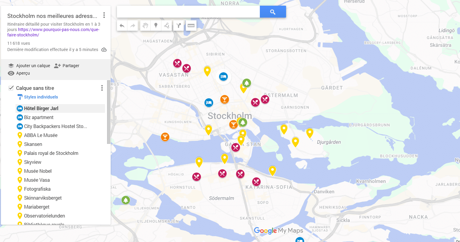 carte plan de Stockholm