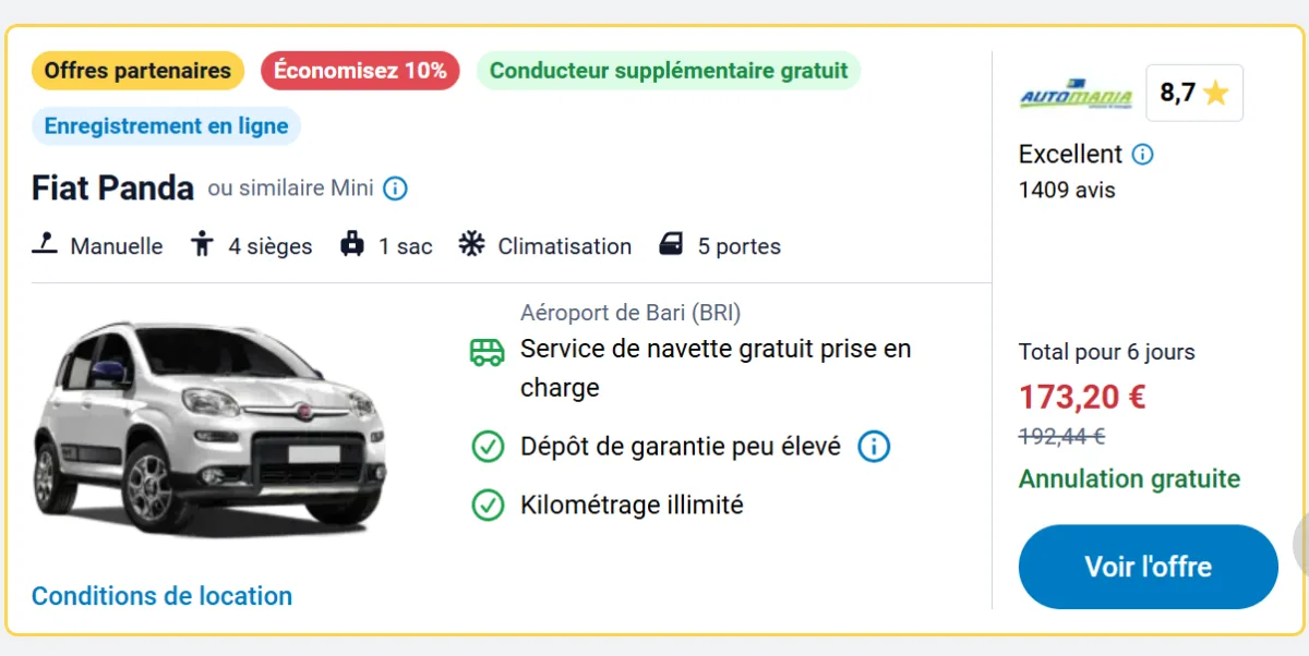 Alquilar un coche en Bari para explorar Apulia: nuestros consejos y sugerencias